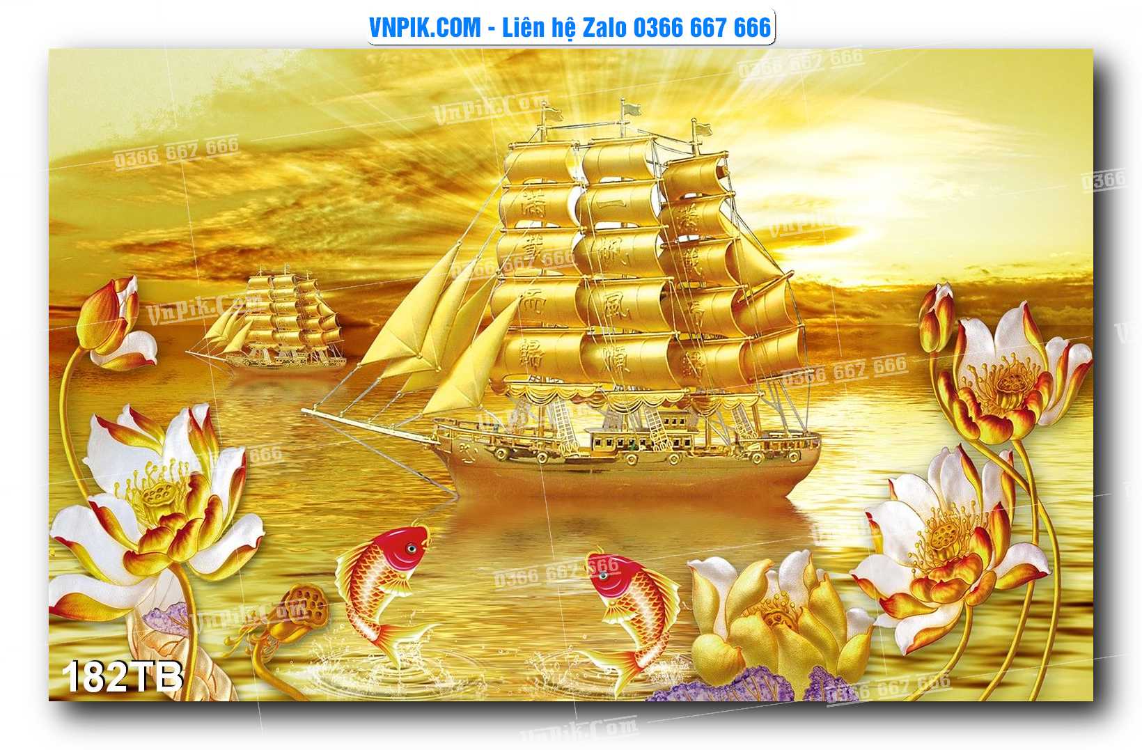 Tranh thuận buồm xuôi gió file PSD mẫu 182TB