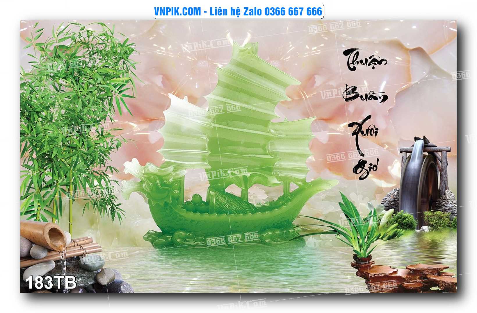 Tranh thuận buồm xuôi gió file PSD mẫu 183TB