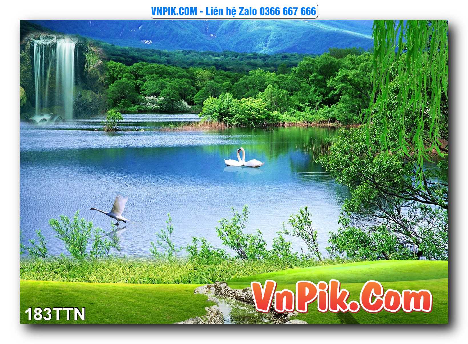 Tranh thác nước – Tranh phong thủy – Tranh treo tường mã 183TTN