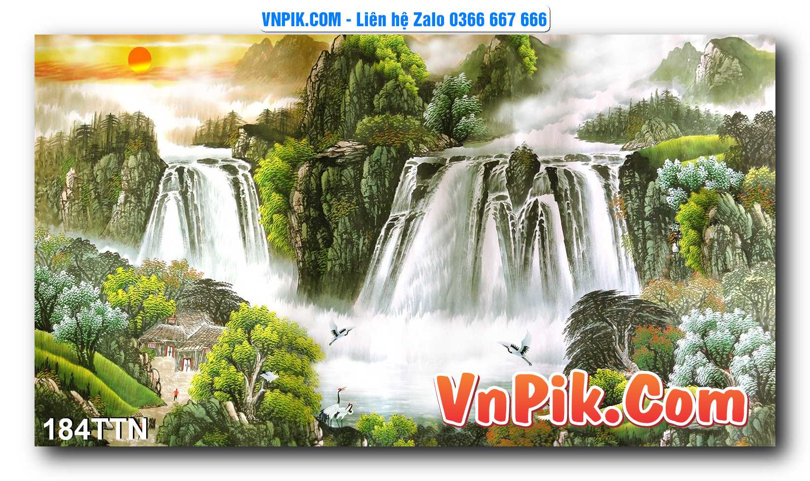 Tranh thác nước – Tranh phong thủy – Tranh treo tường mã 184TTN