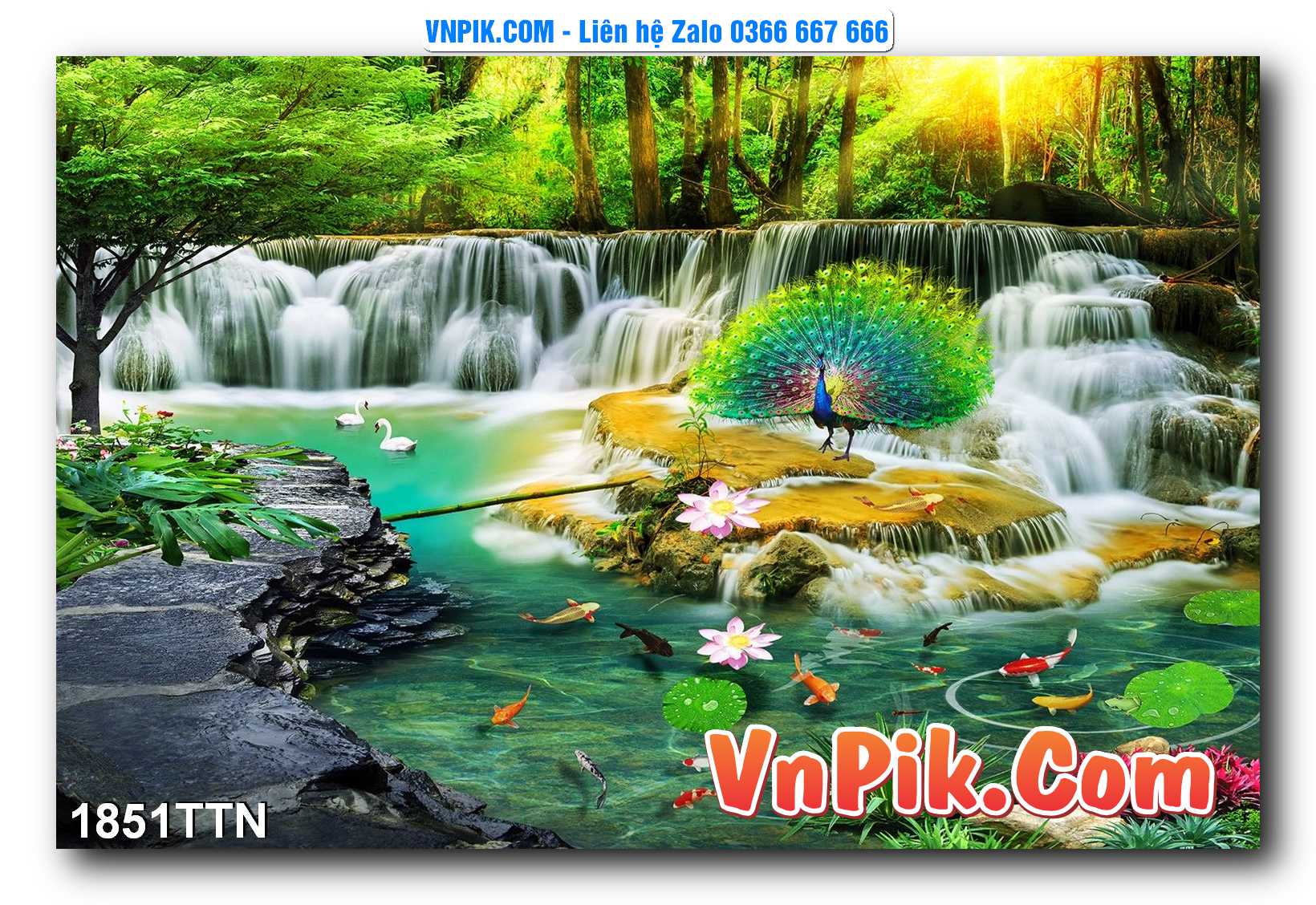 Tranh thác nước – Tranh phong thủy – Tranh treo tường mã 1851TTN