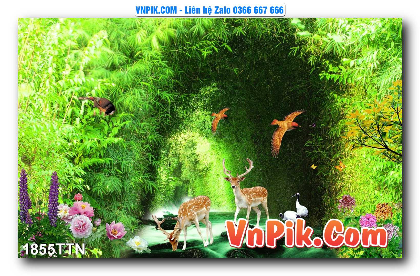 Tranh thác nước – Tranh phong thủy – Tranh treo tường mã 1855TTN