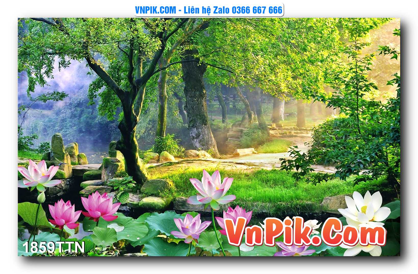 Tranh thác nước – Tranh phong thủy – Tranh treo tường mã 1859TTN