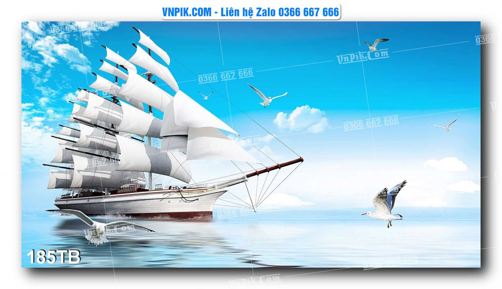 Tranh thuận buồm xuôi gió file PSD mẫu 185TB
