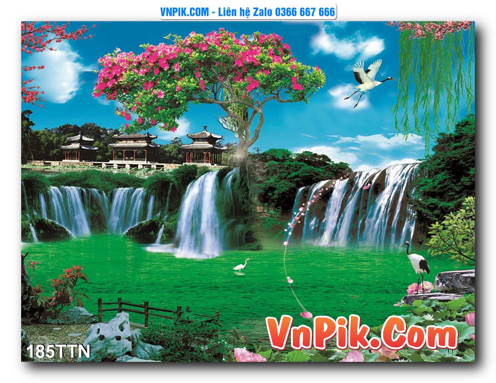 Tranh thác nước – Tranh phong thủy – Tranh treo tường mã 185TTN