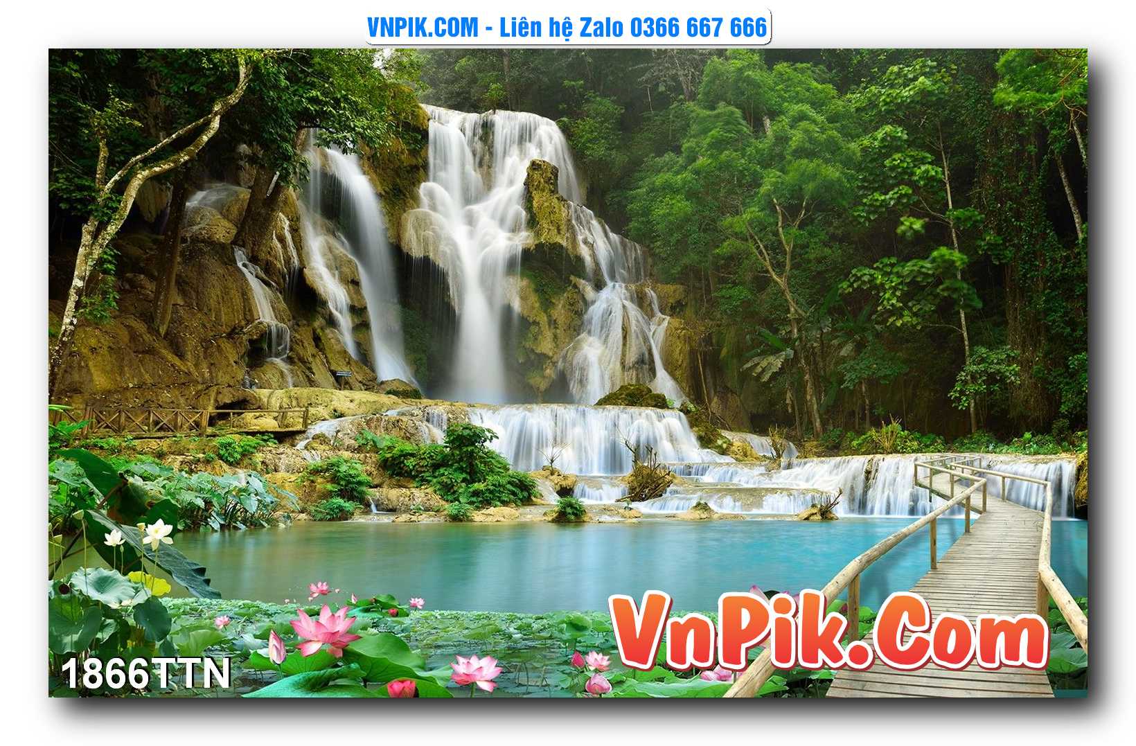Tranh thác nước – Tranh phong thủy – Tranh treo tường mã 1866TTN