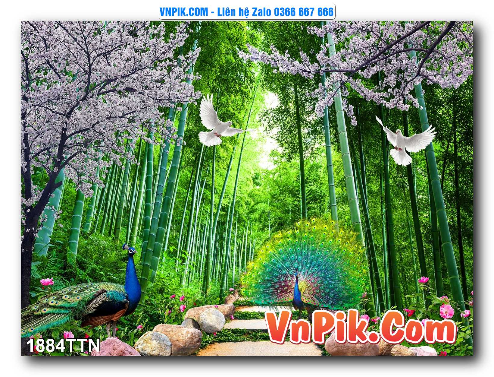 Tranh thác nước – Tranh phong thủy – Tranh treo tường mã 1884TTN