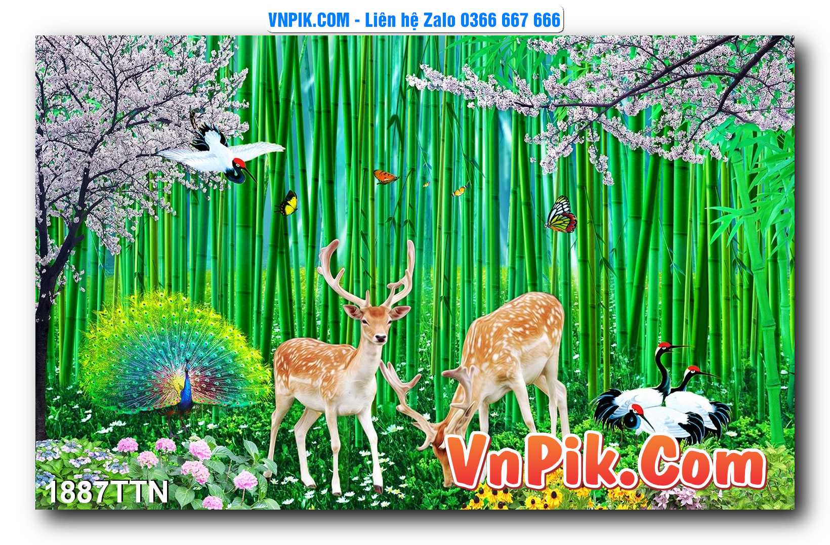 Tranh thác nước – Tranh phong thủy – Tranh treo tường mã 1887TTN