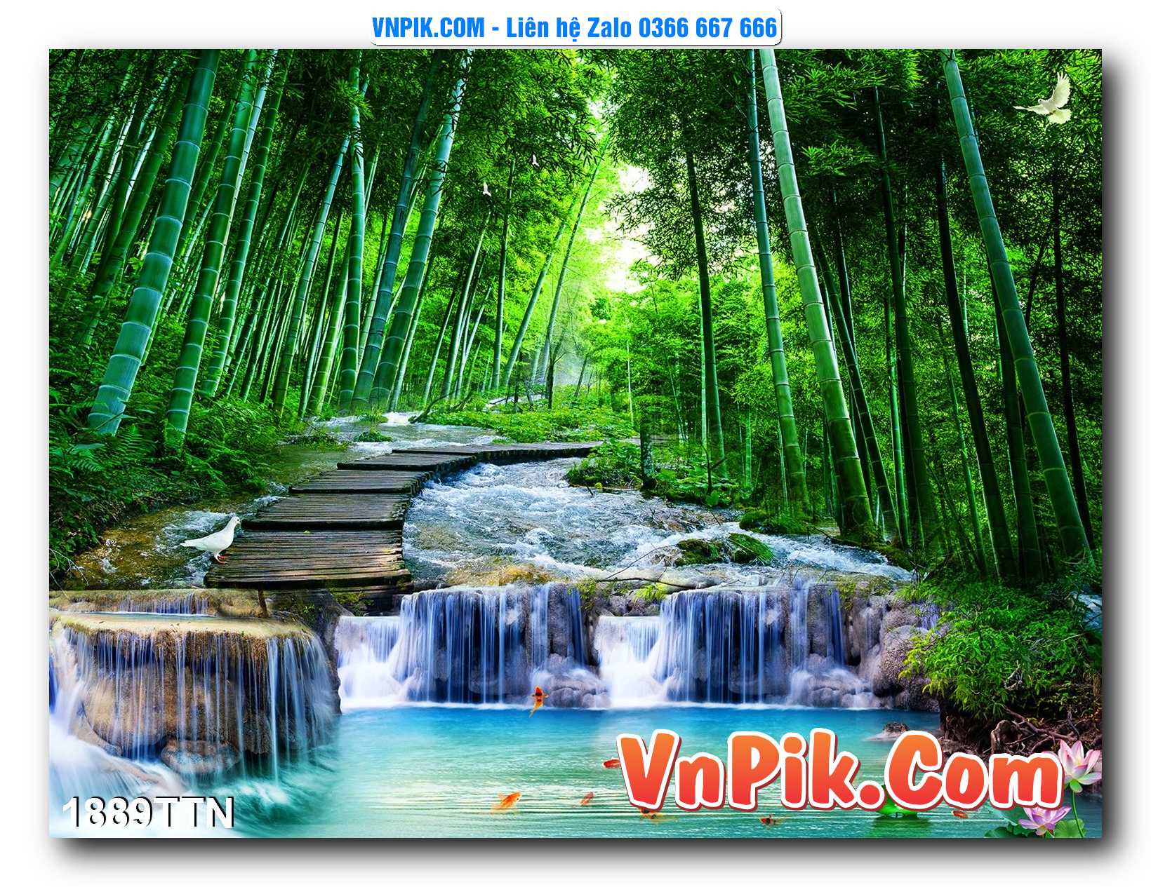 Tranh thác nước – Tranh phong thủy – Tranh treo tường mã 1889TTN