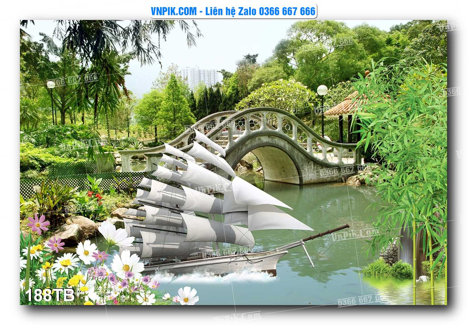 Tranh thuận buồm xuôi gió file PSD mẫu 188TB