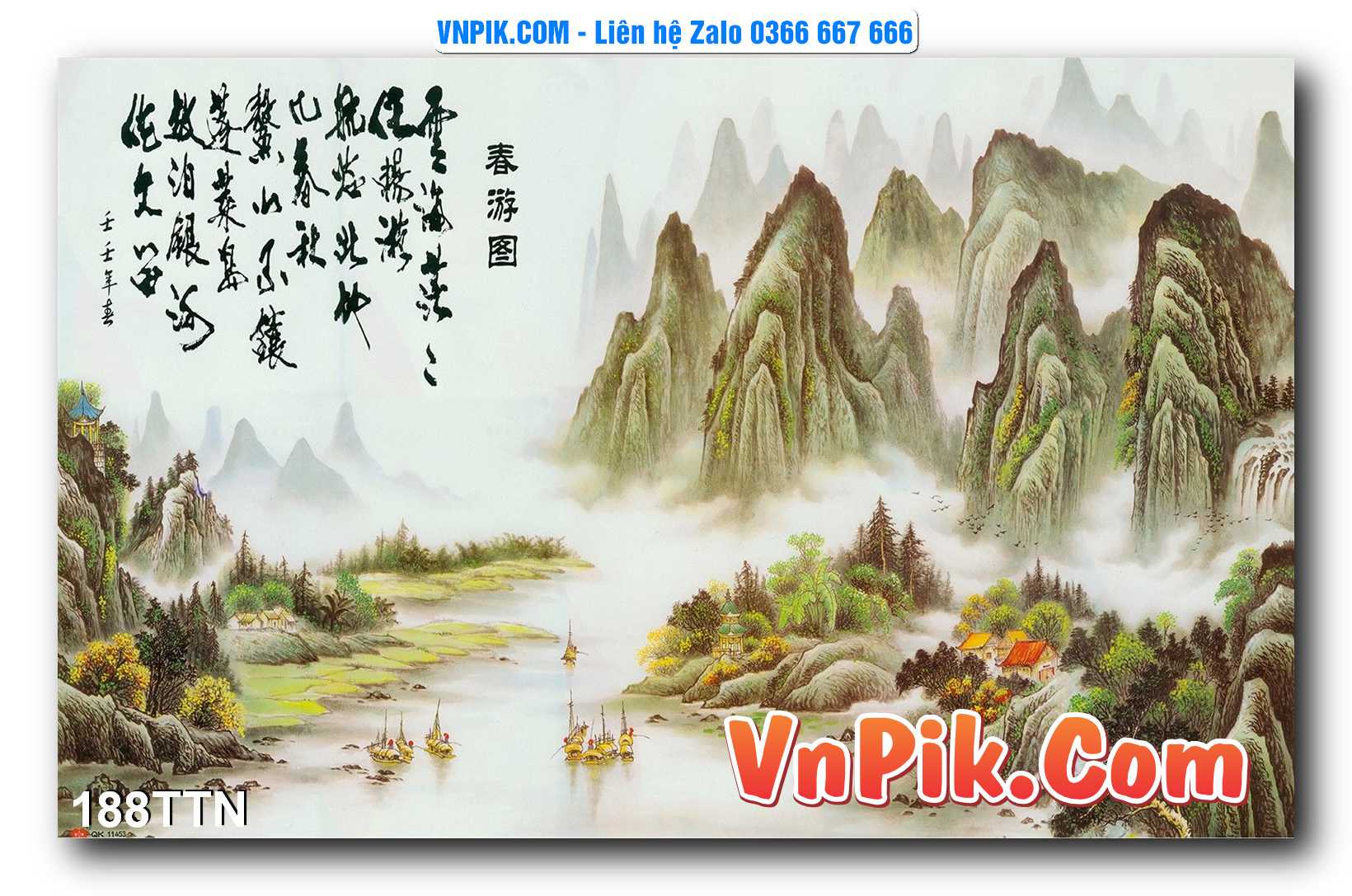 Tranh thác nước – Tranh phong thủy – Tranh treo tường mã 188TTN