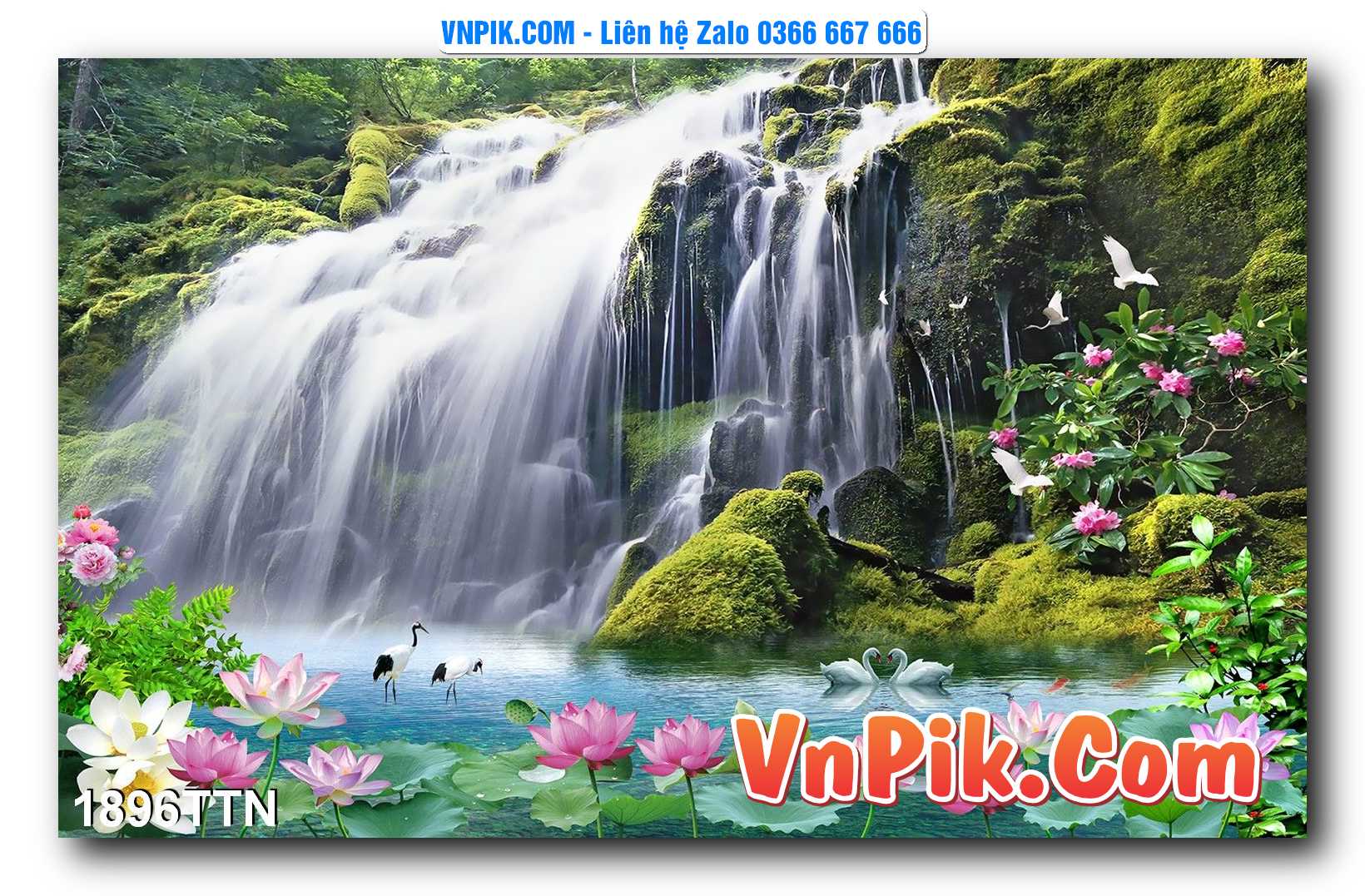 Tranh thác nước – Tranh phong thủy – Tranh treo tường mã 1896TTN