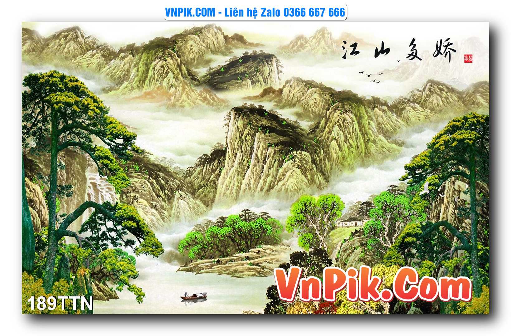 Tranh thác nước – Tranh phong thủy – Tranh treo tường mã 189TTN