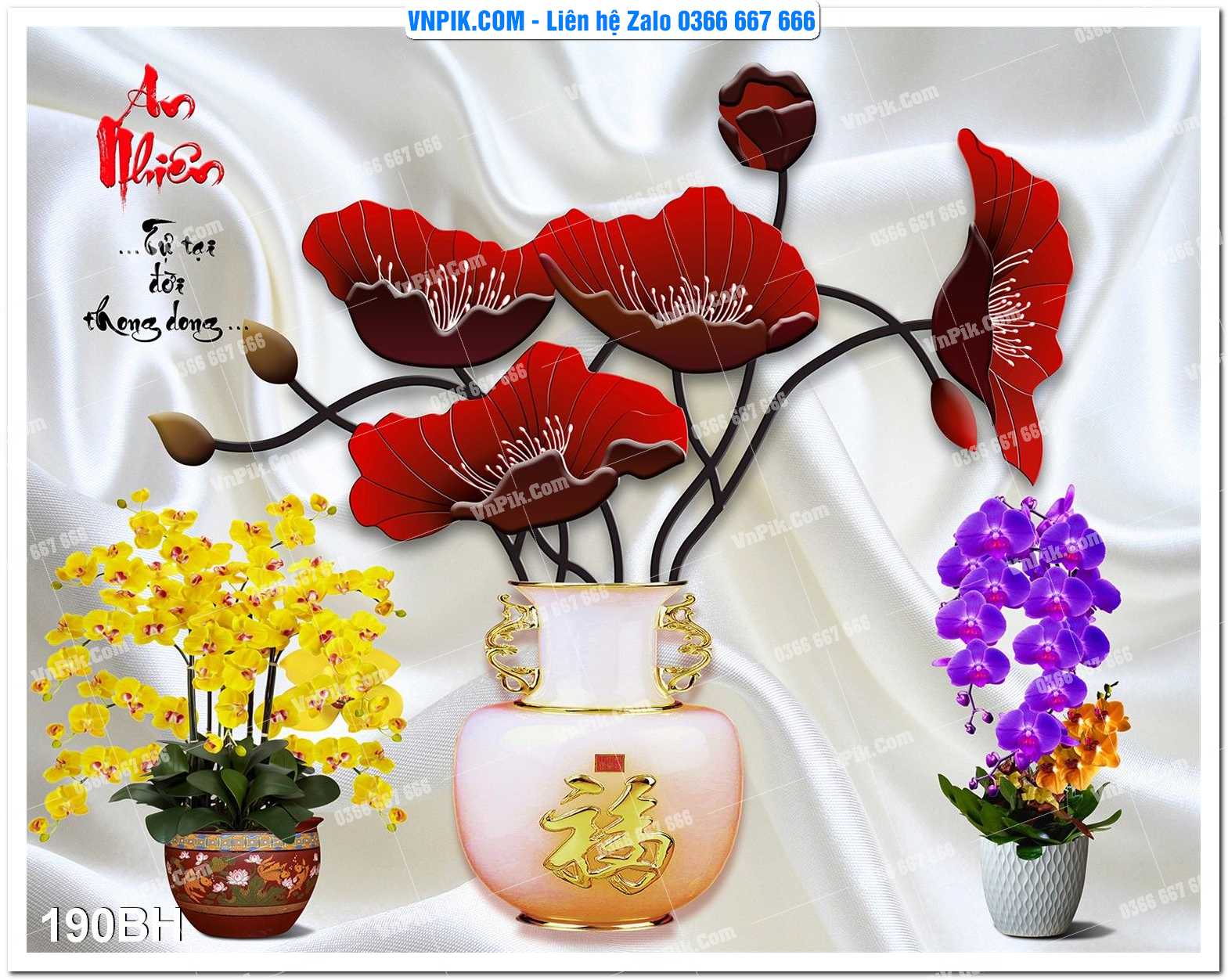 Tranh bình hoa nghệ thuật 190BH