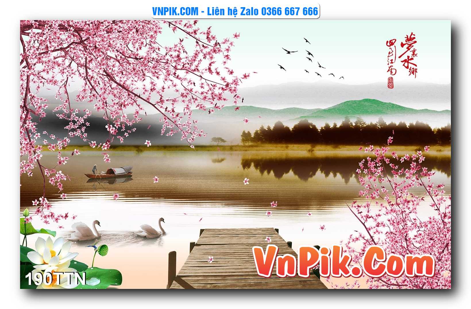 Tranh thác nước – Tranh phong thủy – Tranh treo tường mã 190TTN