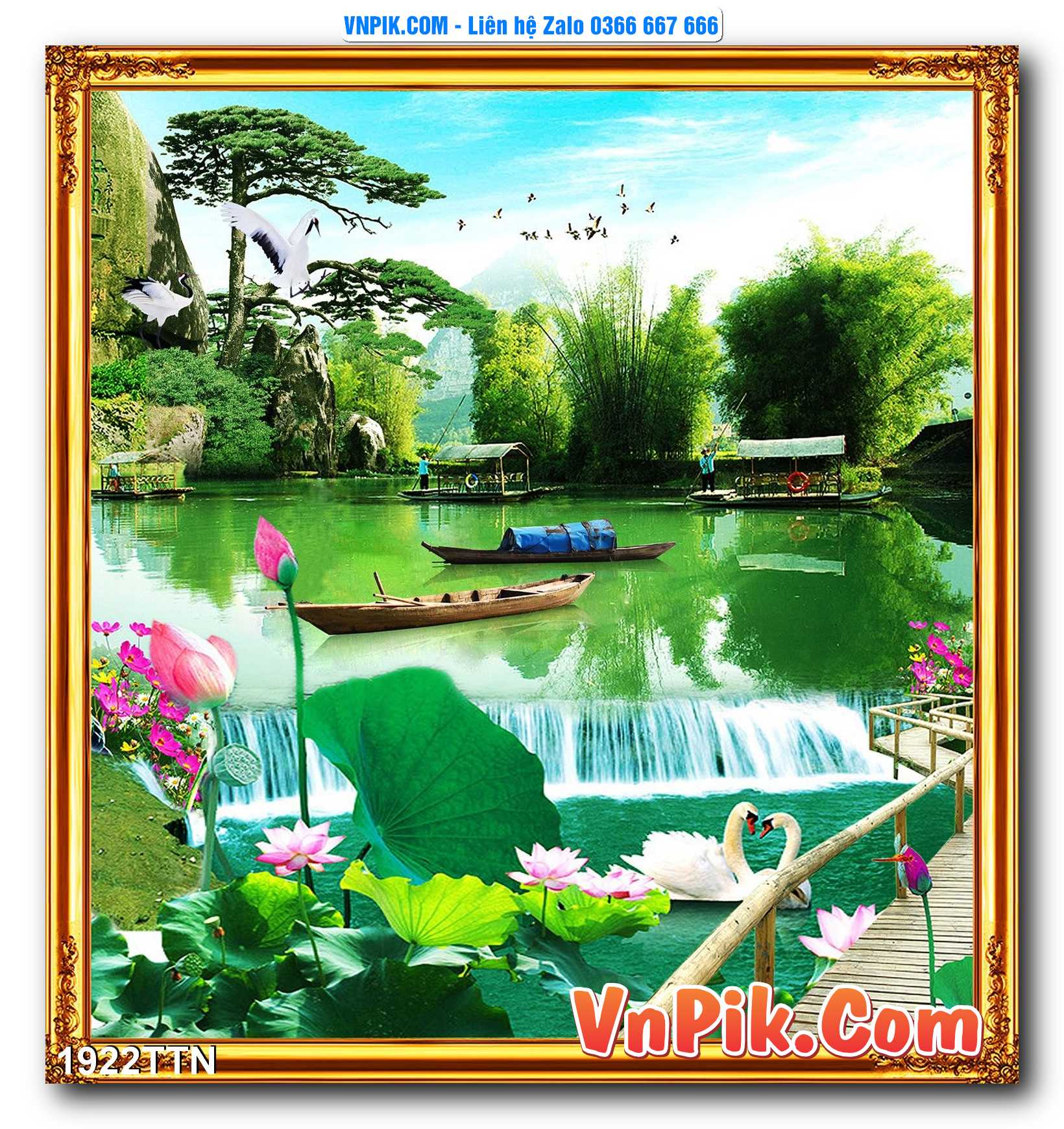 Tranh thác nước – Tranh phong thủy – Tranh treo tường mã 1922TTN