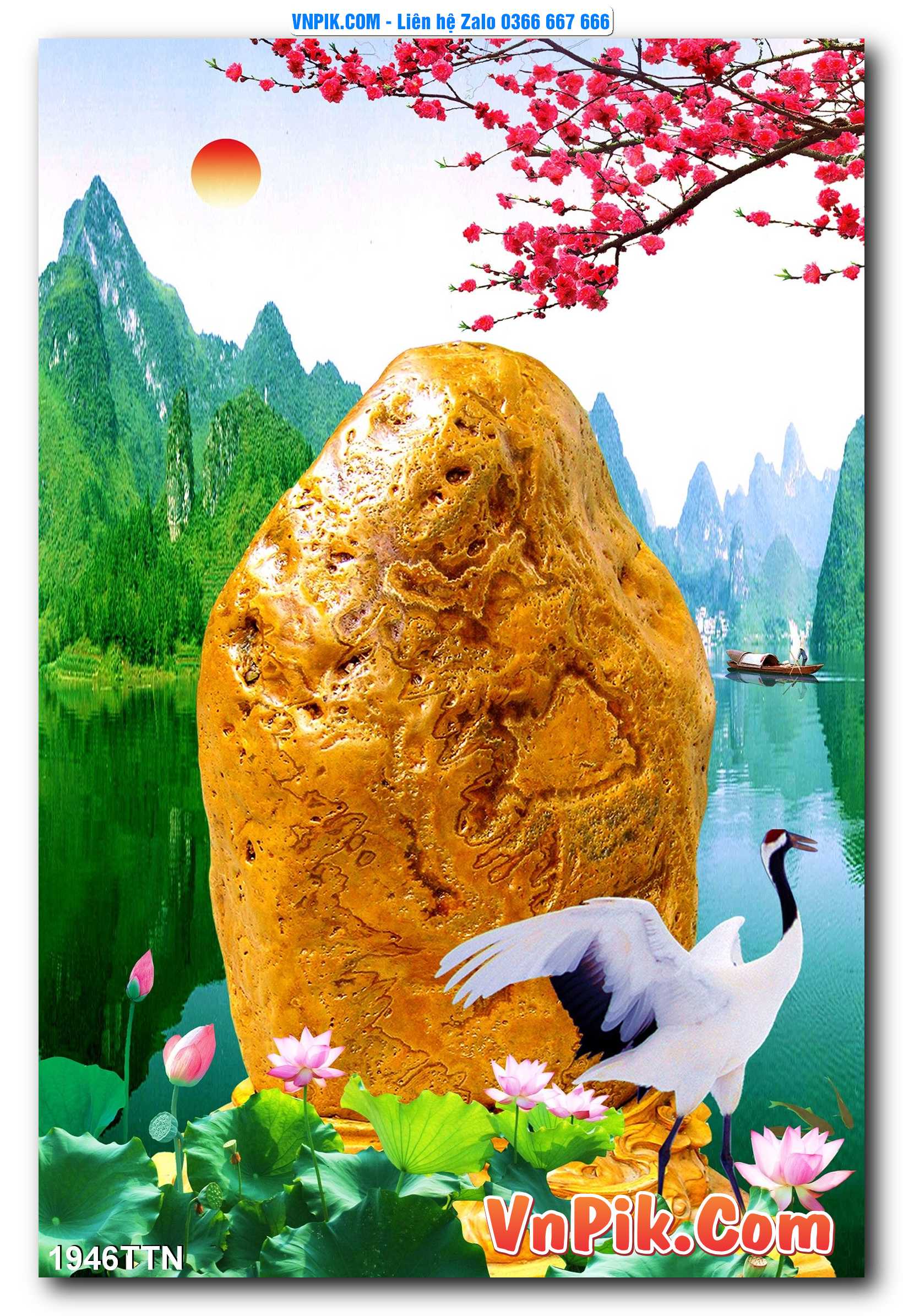 Tranh thác nước – Tranh phong thủy – Tranh treo tường mã 1946TTN