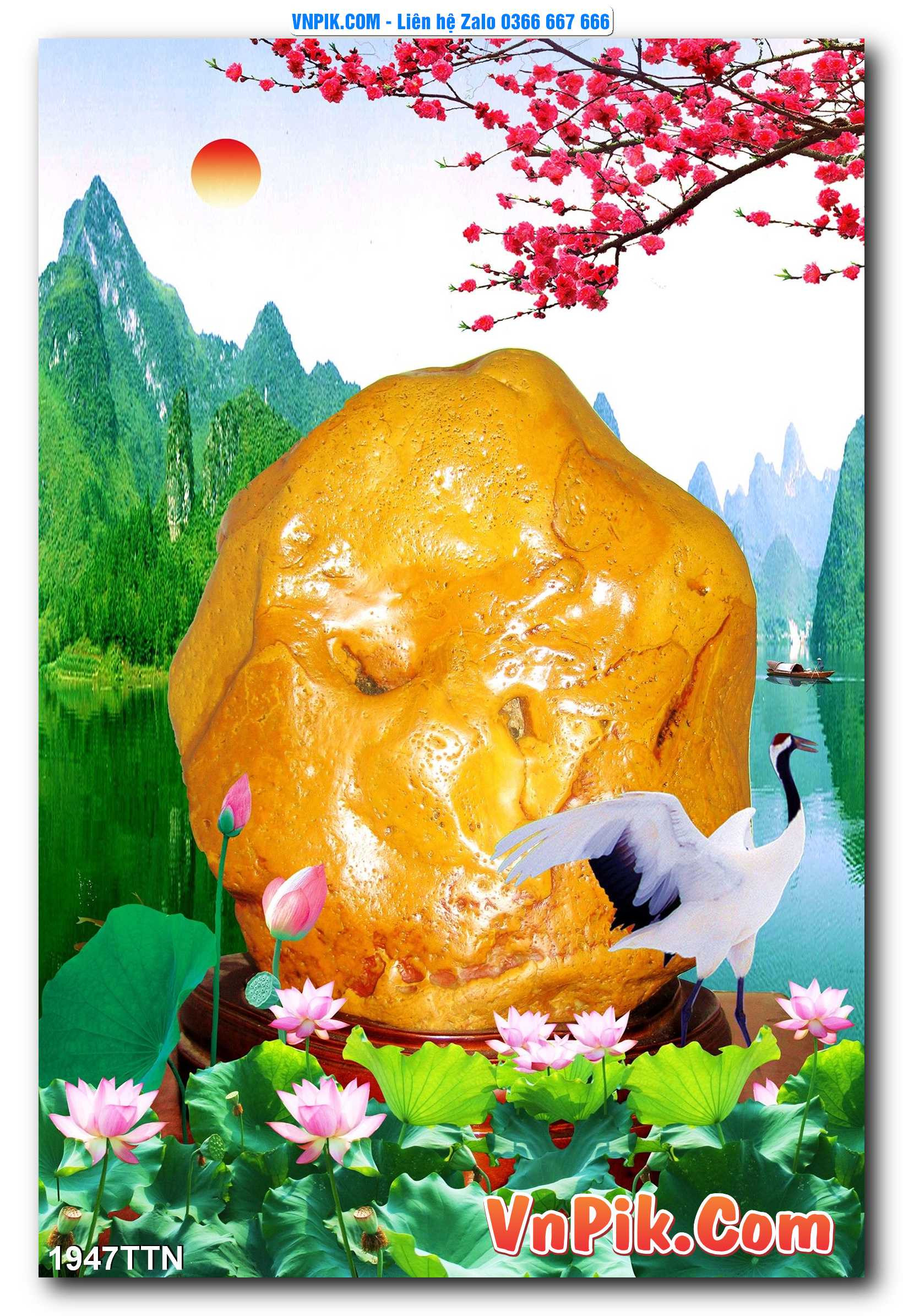 Tranh thác nước – Tranh phong thủy – Tranh treo tường mã 1947TTN