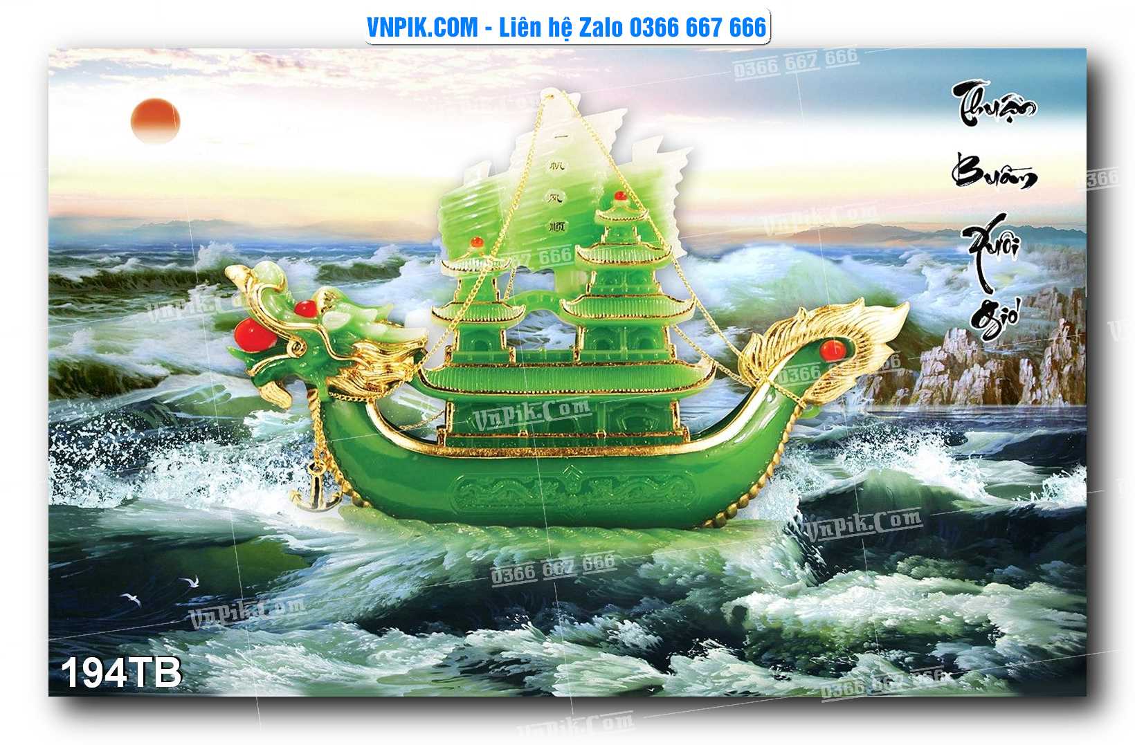 Tranh thuận buồm xuôi gió file PSD mẫu 194TB