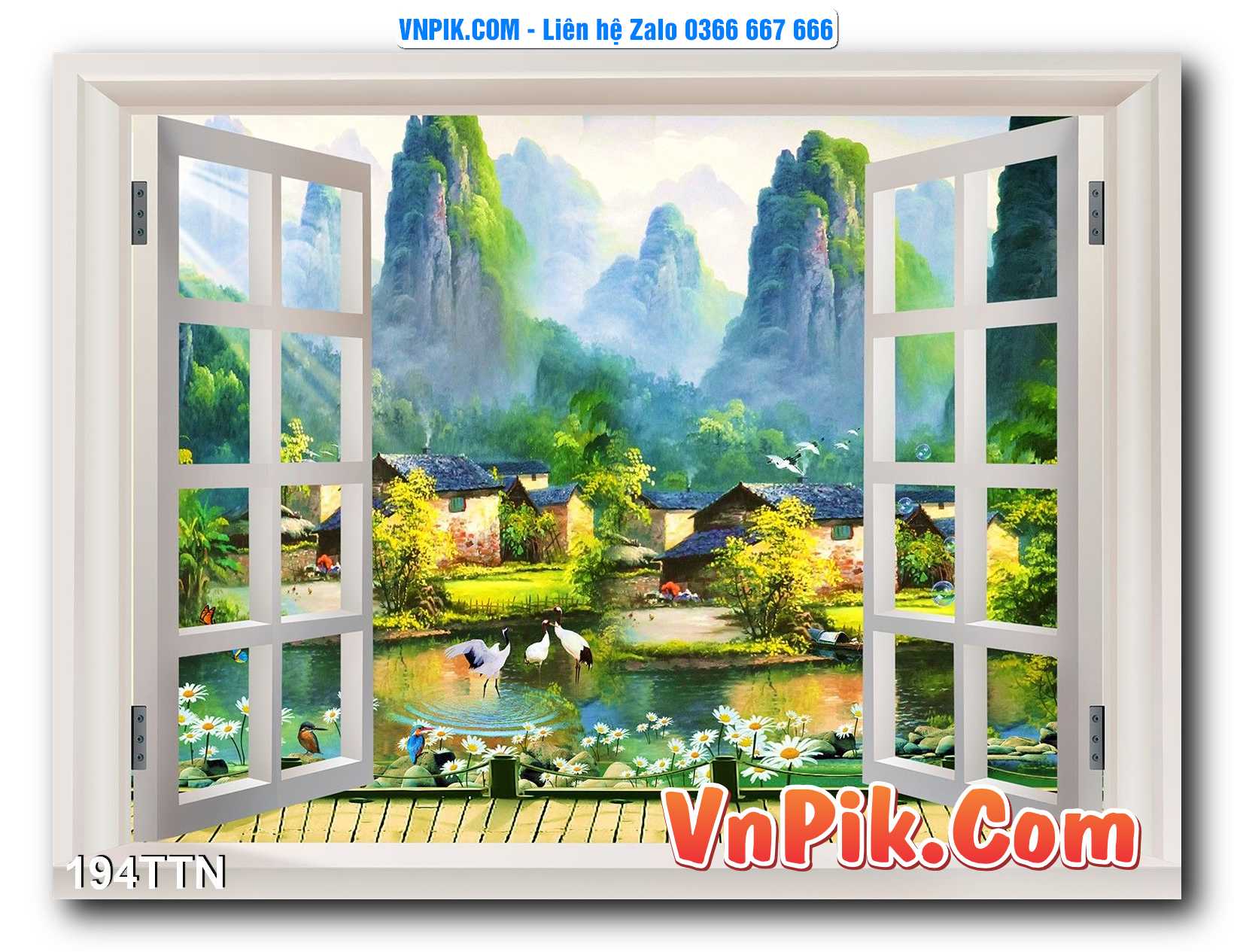 Tranh thác nước – Tranh phong thủy – Tranh treo tường mã 194TTN