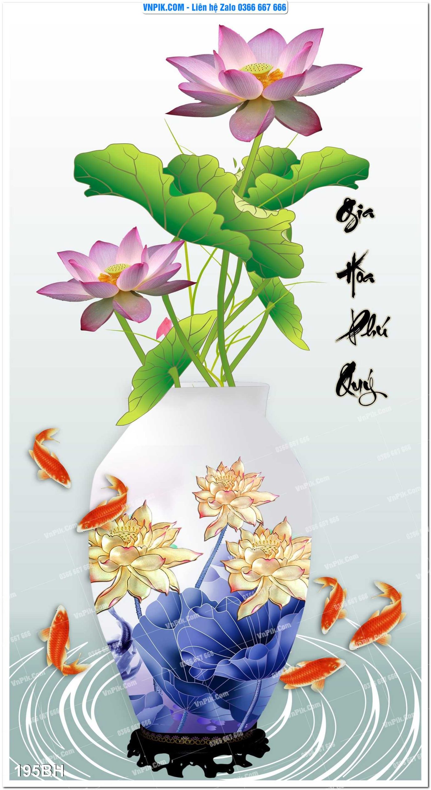 Tranh bình hoa nghệ thuật 195BH