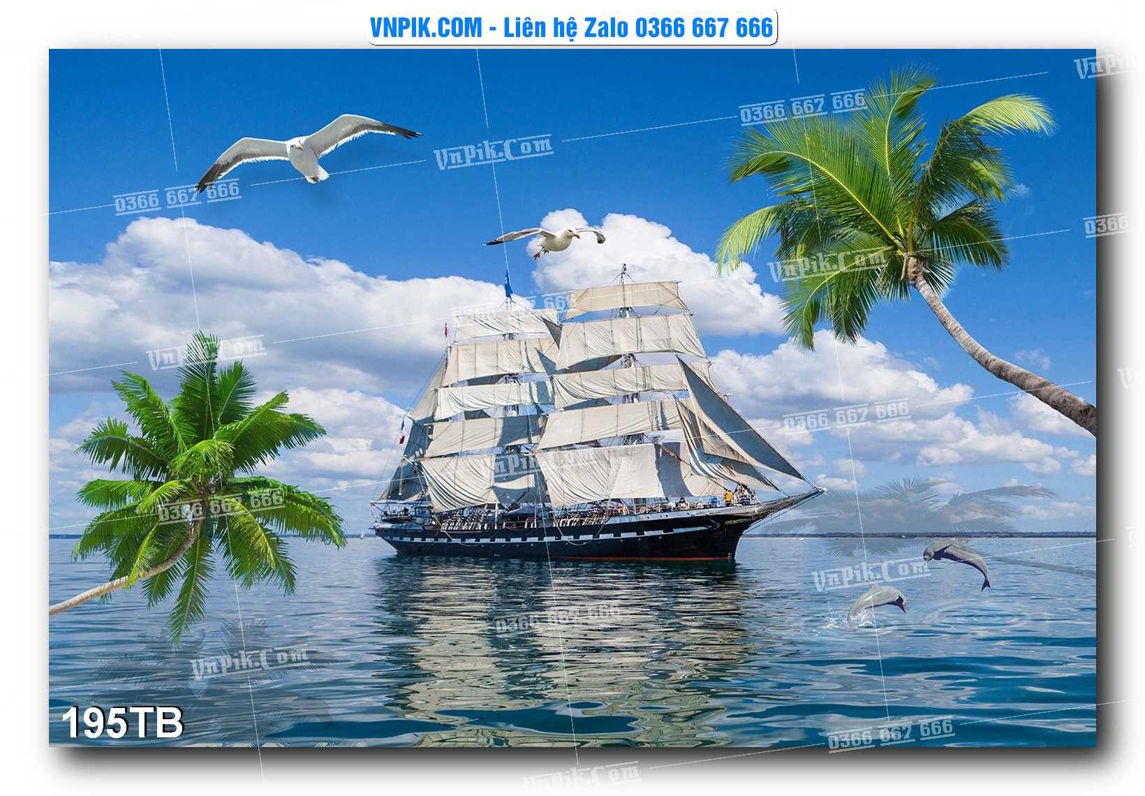 Tranh thuận buồm xuôi gió file PSD mẫu 195TB