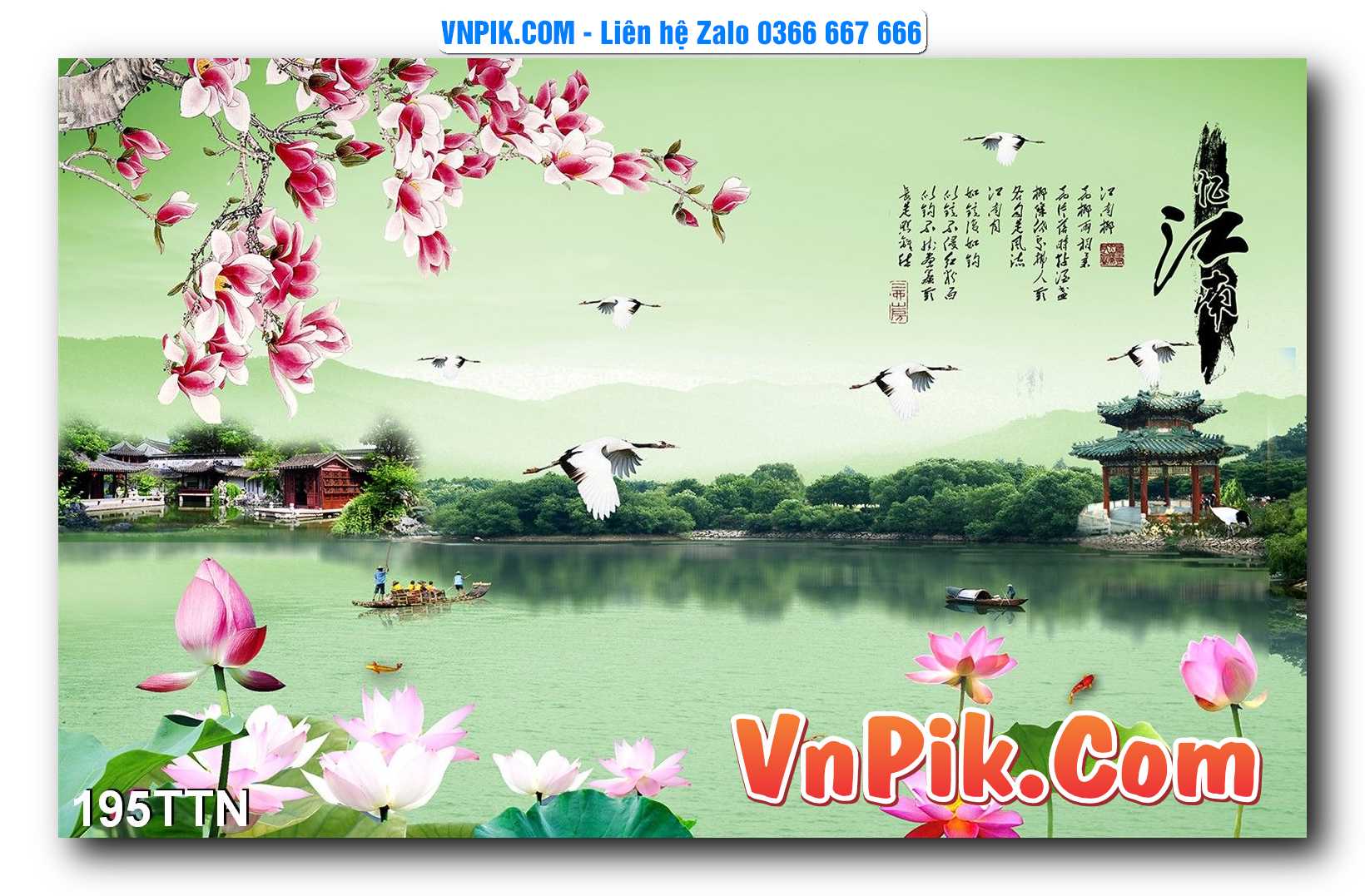 Tranh thác nước – Tranh phong thủy – Tranh treo tường mã 195TTN
