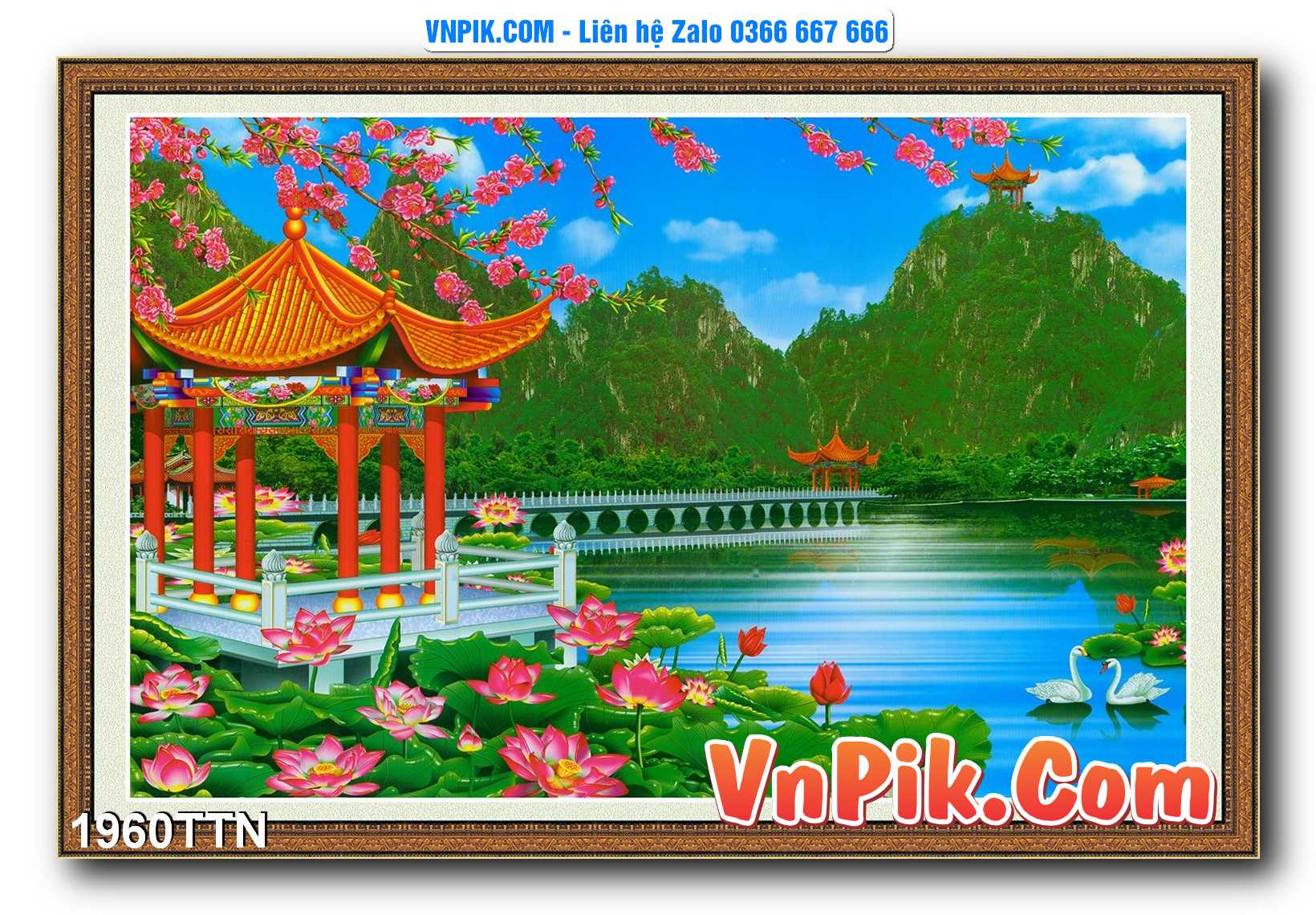 Tranh thác nước – Tranh phong thủy – Tranh treo tường mã 1960TTN