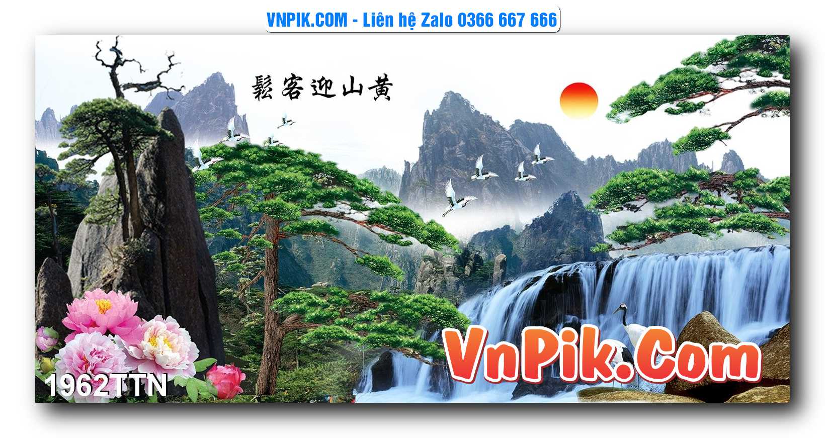 Tranh thác nước – Tranh phong thủy – Tranh treo tường mã 1962TTN