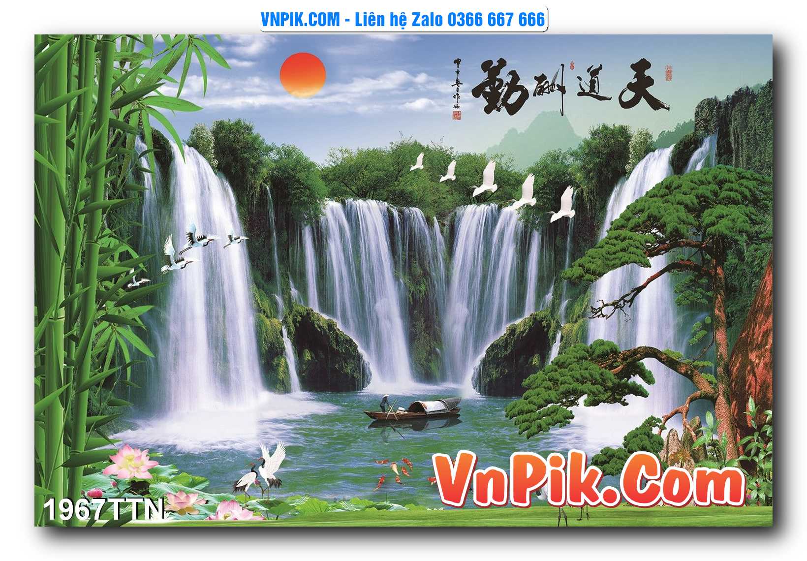 Tranh thác nước – Tranh phong thủy – Tranh treo tường mã 1967TTN