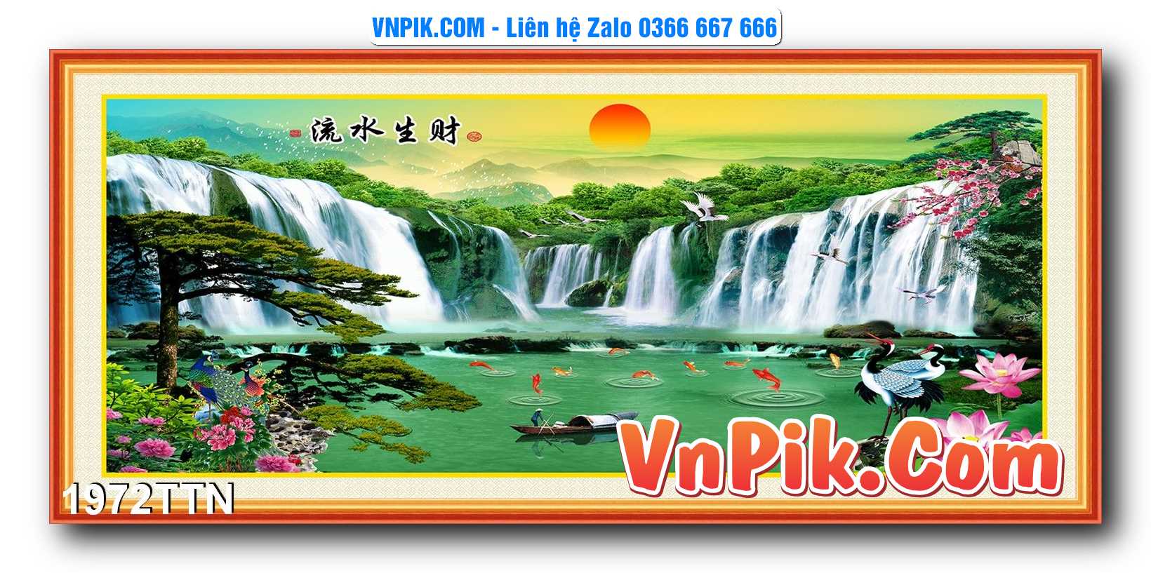 Tranh thác nước – Tranh phong thủy – Tranh treo tường mã 1972TTN