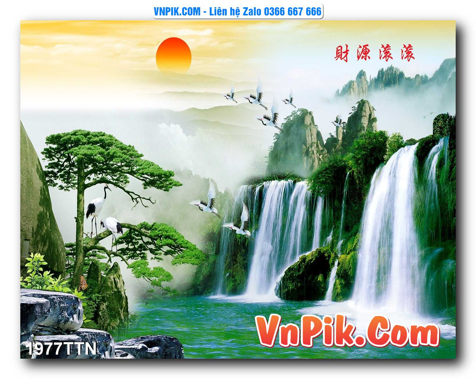 Tranh thác nước – Tranh phong thủy – Tranh treo tường mã 1977TTN