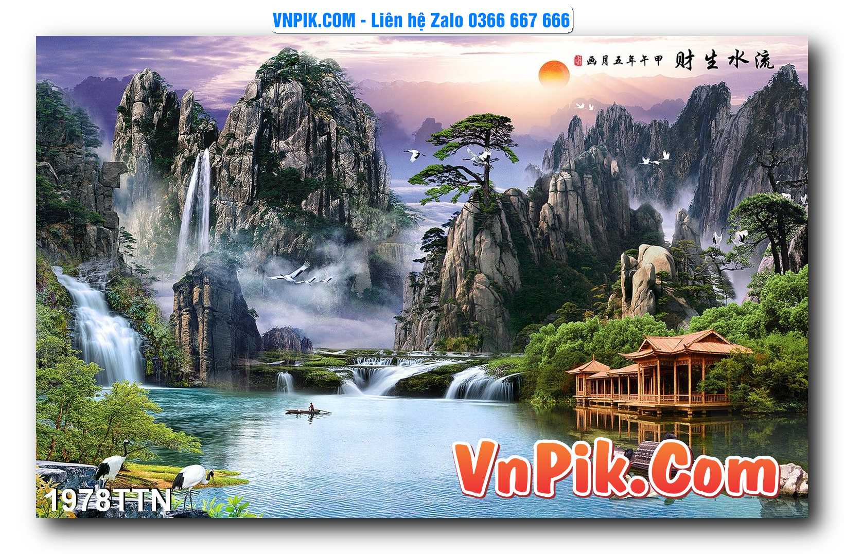 Tranh thác nước – Tranh phong thủy – Tranh treo tường mã 1978TTN
