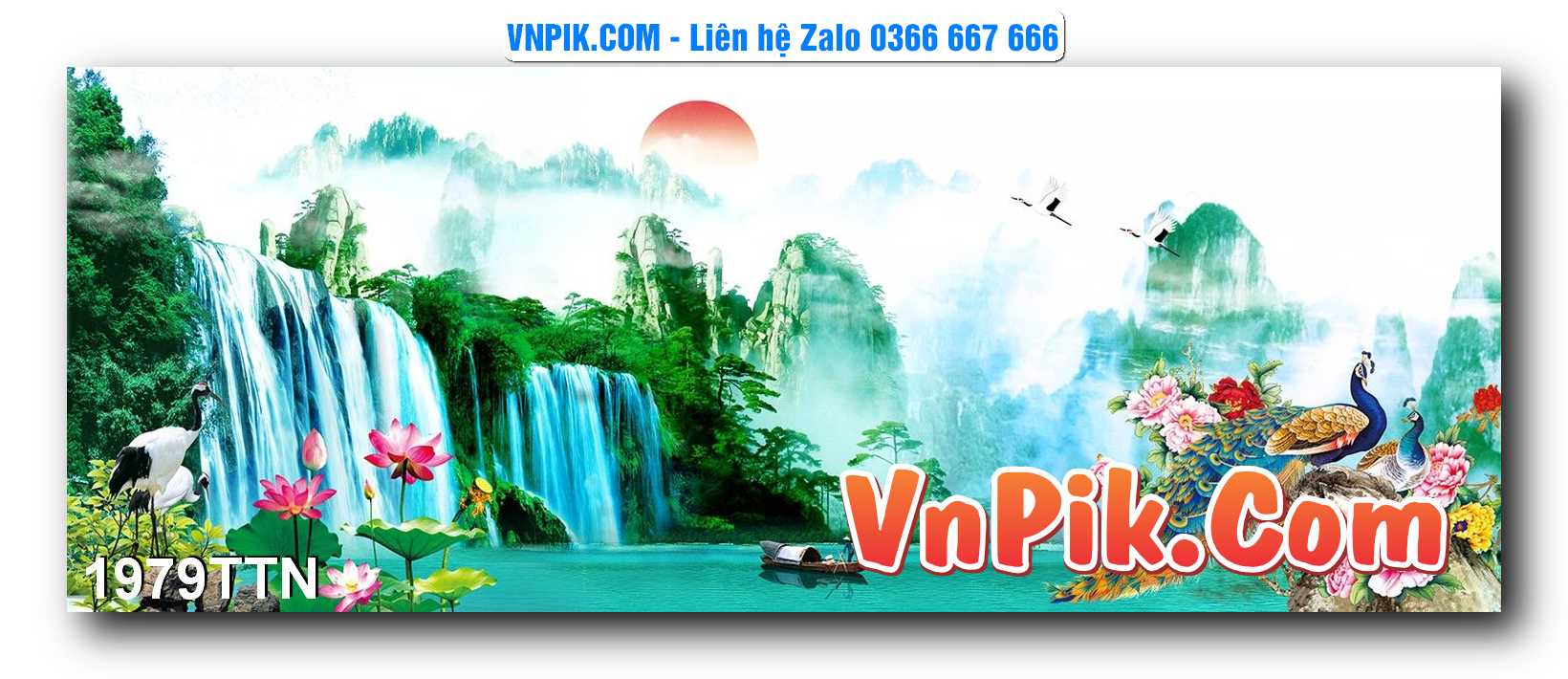 Tranh thác nước – Tranh phong thủy – Tranh treo tường mã 1979TTN