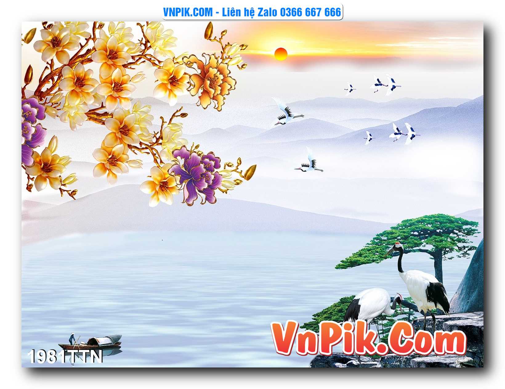Tranh thác nước – Tranh phong thủy – Tranh treo tường mã 1981TTN