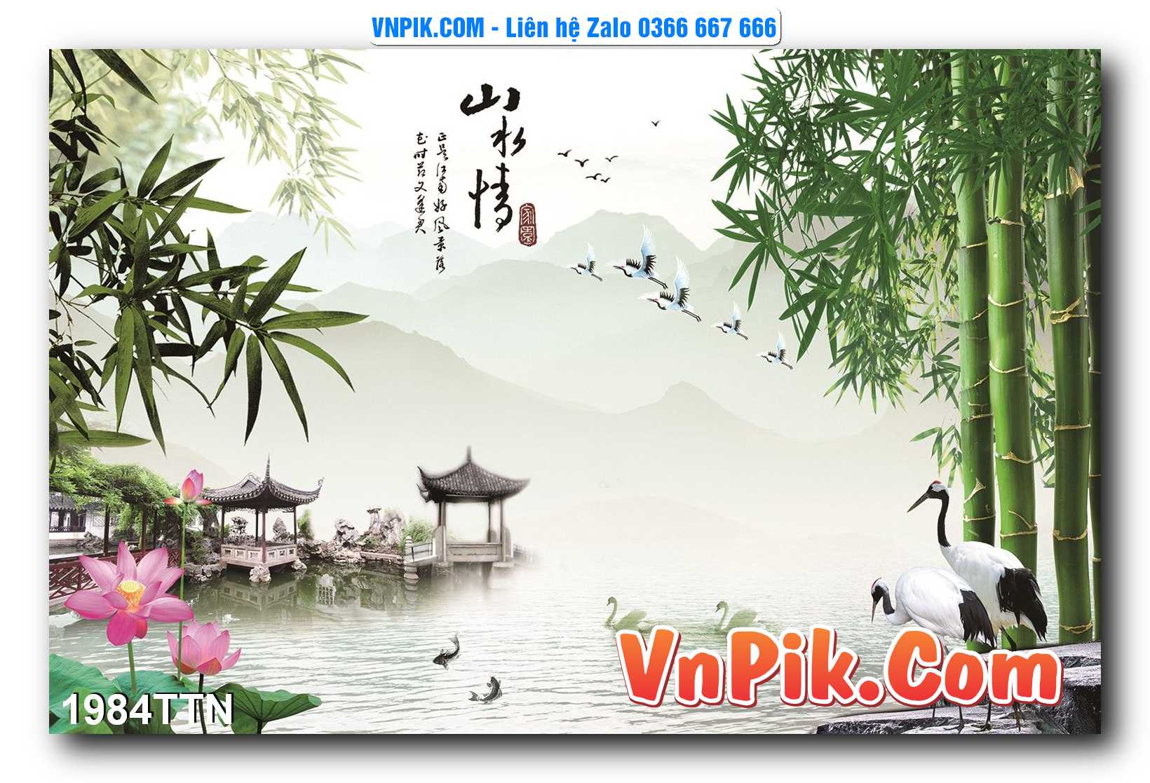 Tranh thác nước – Tranh phong thủy – Tranh treo tường mã 1984TTN