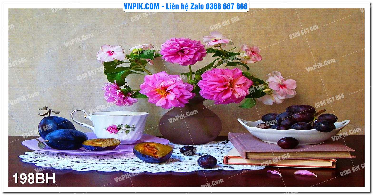 Tranh bình hoa nghệ thuật 198BH