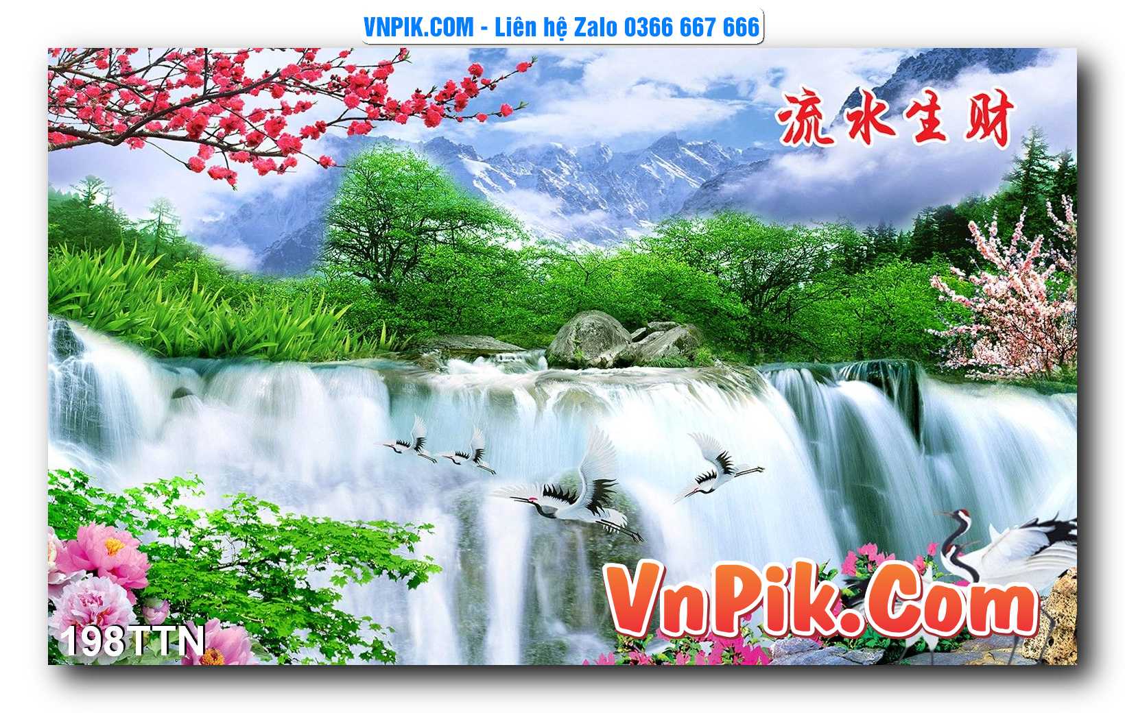 Tranh thác nước – Tranh phong thủy – Tranh treo tường mã 198TTN
