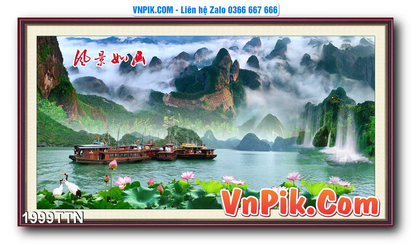 Tranh thác nước – Tranh phong thủy – Tranh treo tường mã 1999TTN