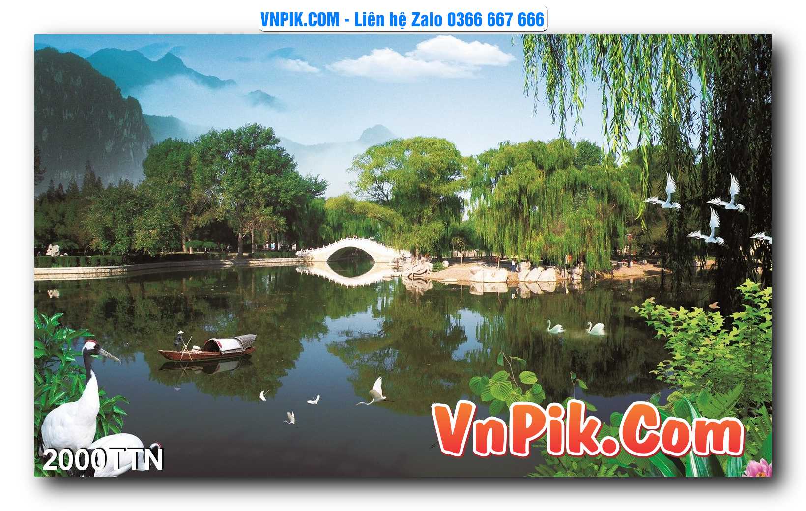 Tranh thác nước – Tranh phong thủy – Tranh treo tường mã 2000TTN