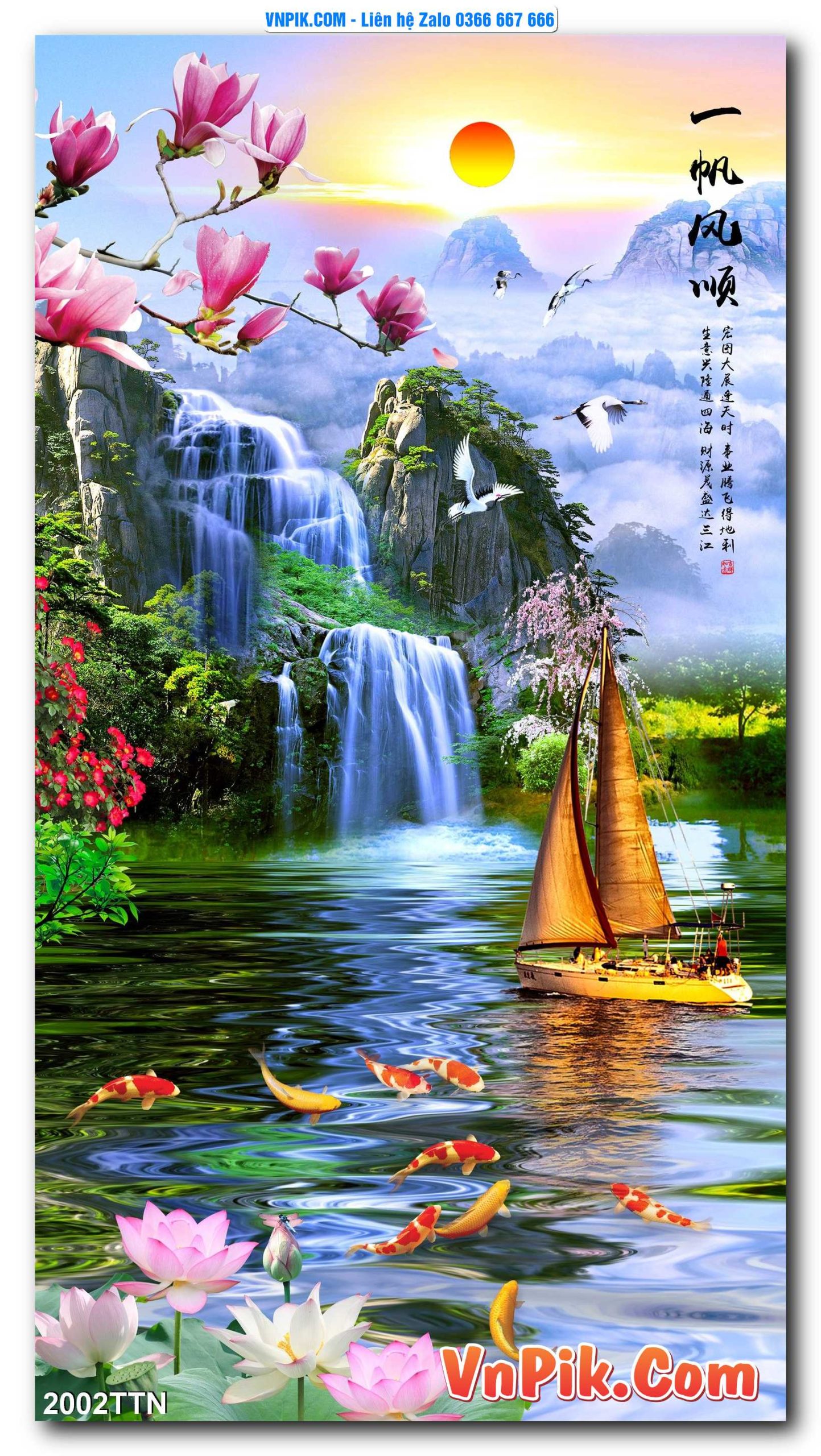 Tranh thác nước – Tranh phong thủy – Tranh treo tường mã 2002TTN