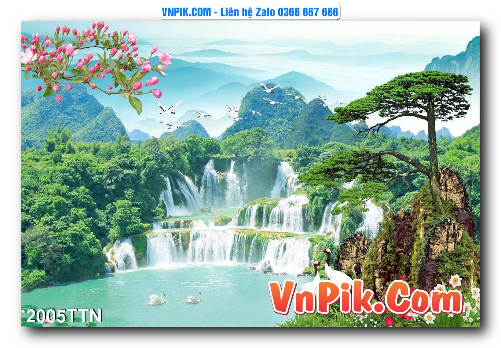 Tranh thác nước – Tranh phong thủy – Tranh treo tường mã 2005TTN