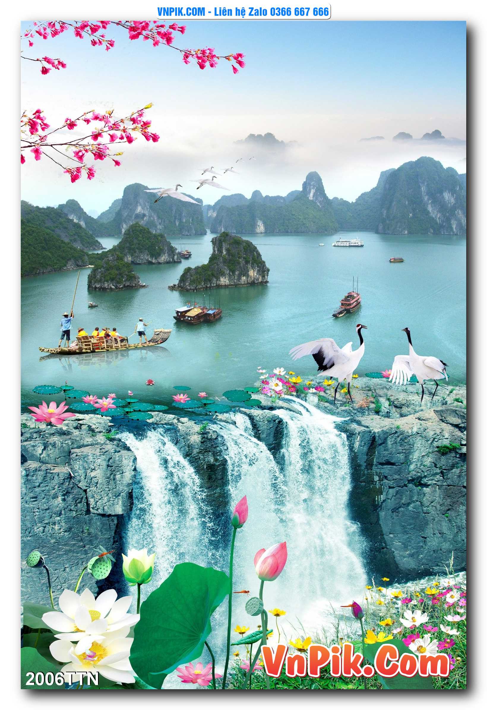 Tranh thác nước – Tranh phong thủy – Tranh treo tường mã 2006TTN