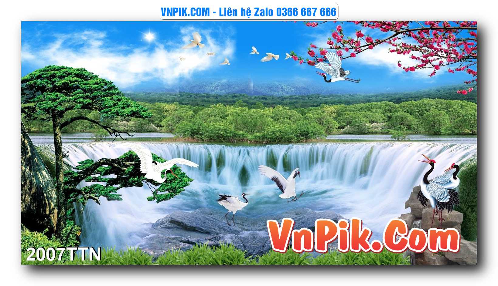 Tranh thác nước – Tranh phong thủy – Tranh treo tường mã 2007TTN