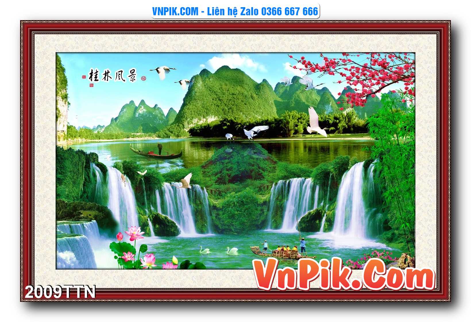 Tranh thác nước – Tranh phong thủy – Tranh treo tường mã 2009TTN
