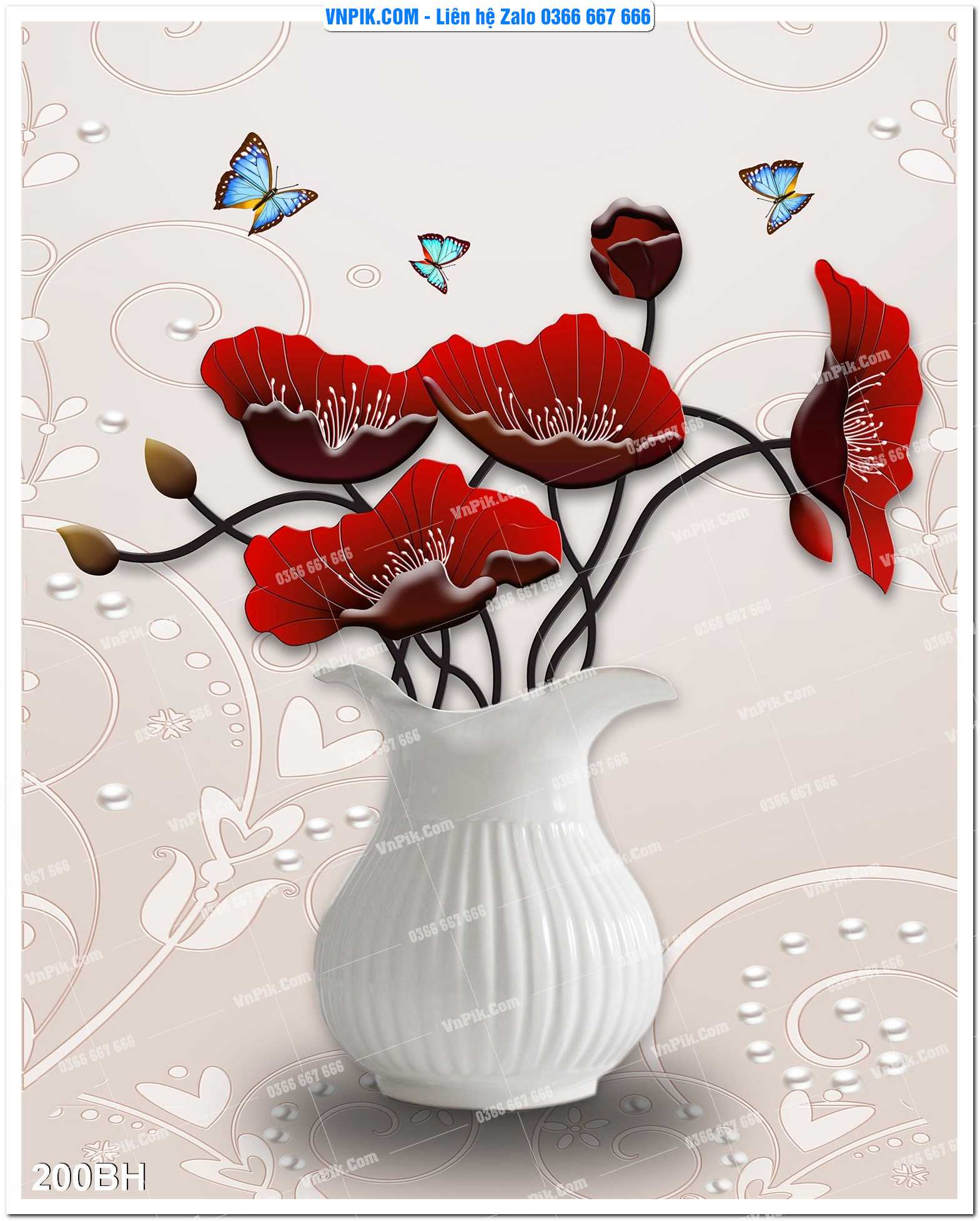 Tranh bình hoa nghệ thuật 200BH