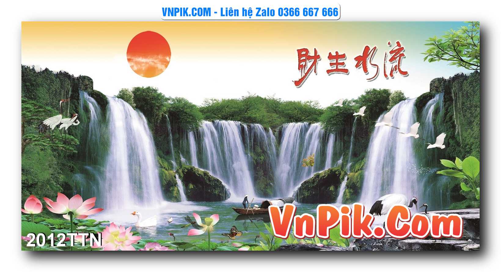 Tranh thác nước – Tranh phong thủy – Tranh treo tường mã 2012TTN