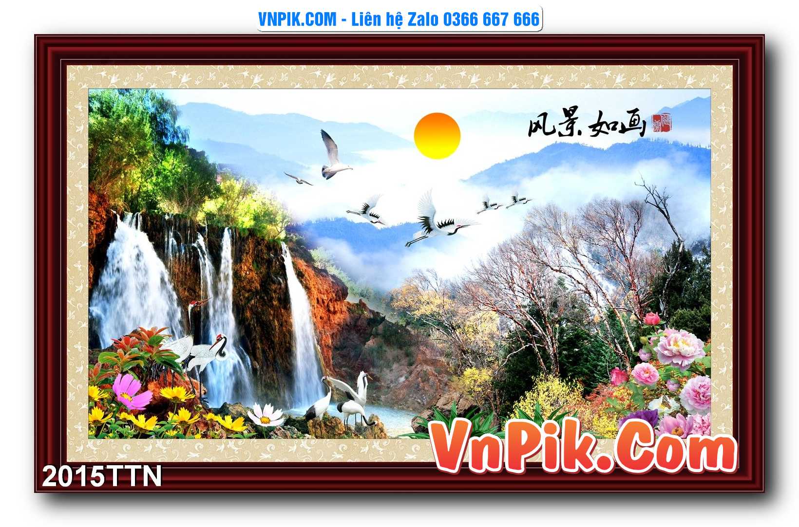 Tranh thác nước – Tranh phong thủy – Tranh treo tường mã 2015TTN