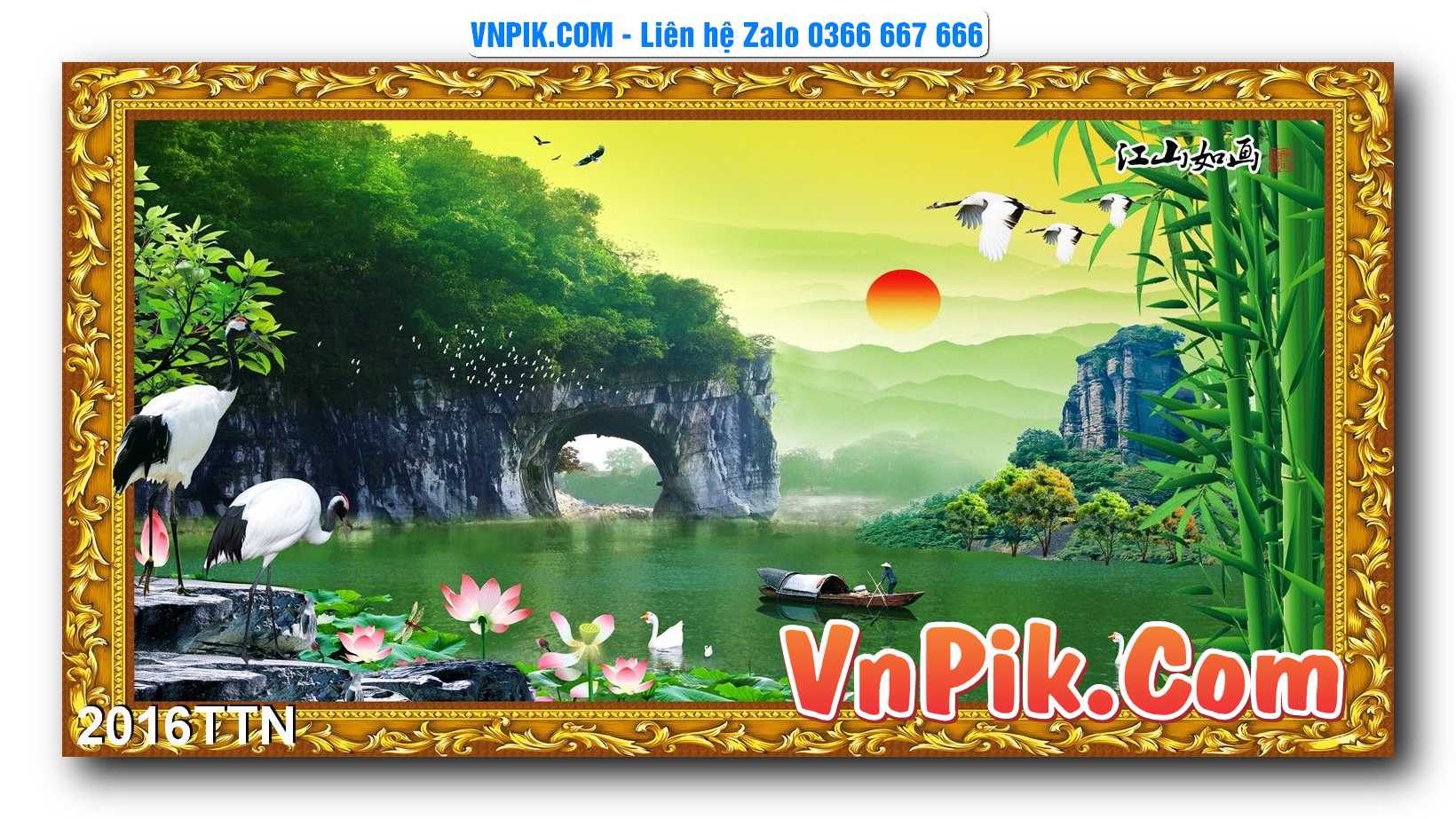 Tranh thác nước – Tranh phong thủy – Tranh treo tường mã 2016TTN