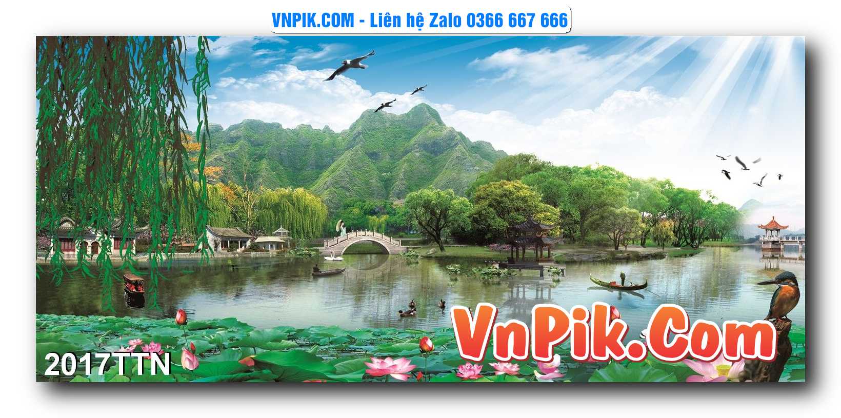 Tranh thác nước – Tranh phong thủy – Tranh treo tường mã 2017TTN